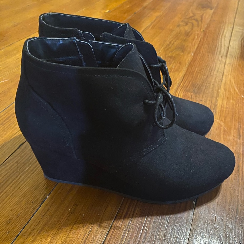 Black Wedges Womens 10